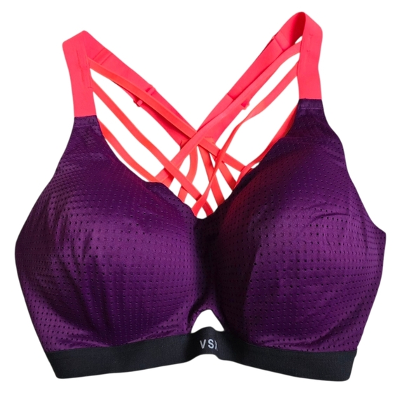 NWOT Victoria's Secret VSX Sport Bra, Purple/Coral, Size 36DD - Picture 2 of 10